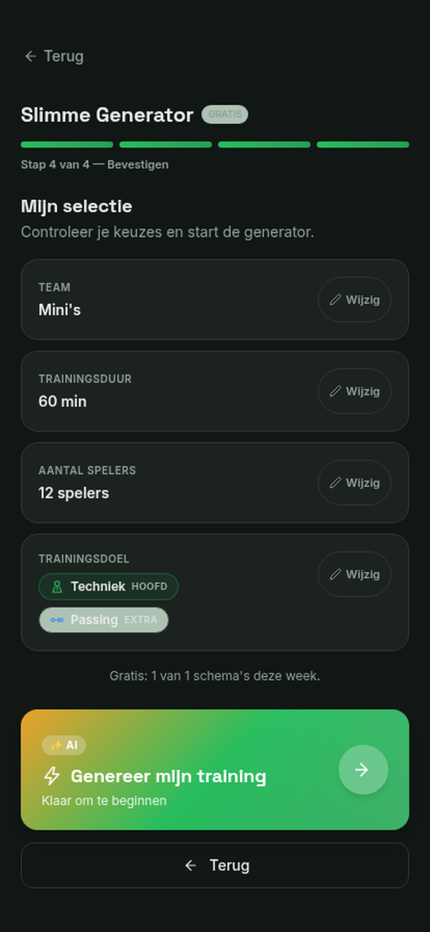 TrainKit Genereer & start